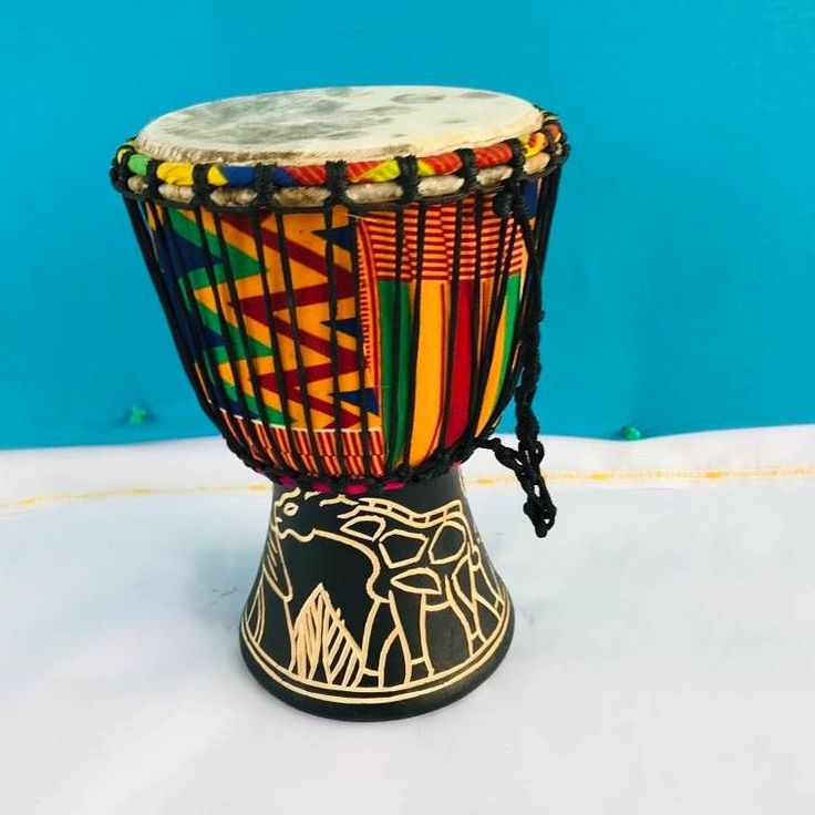 Colorful African djembe drum