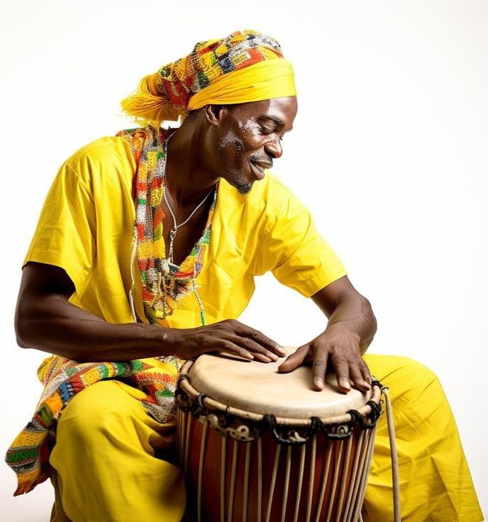 Festival drummer performing
